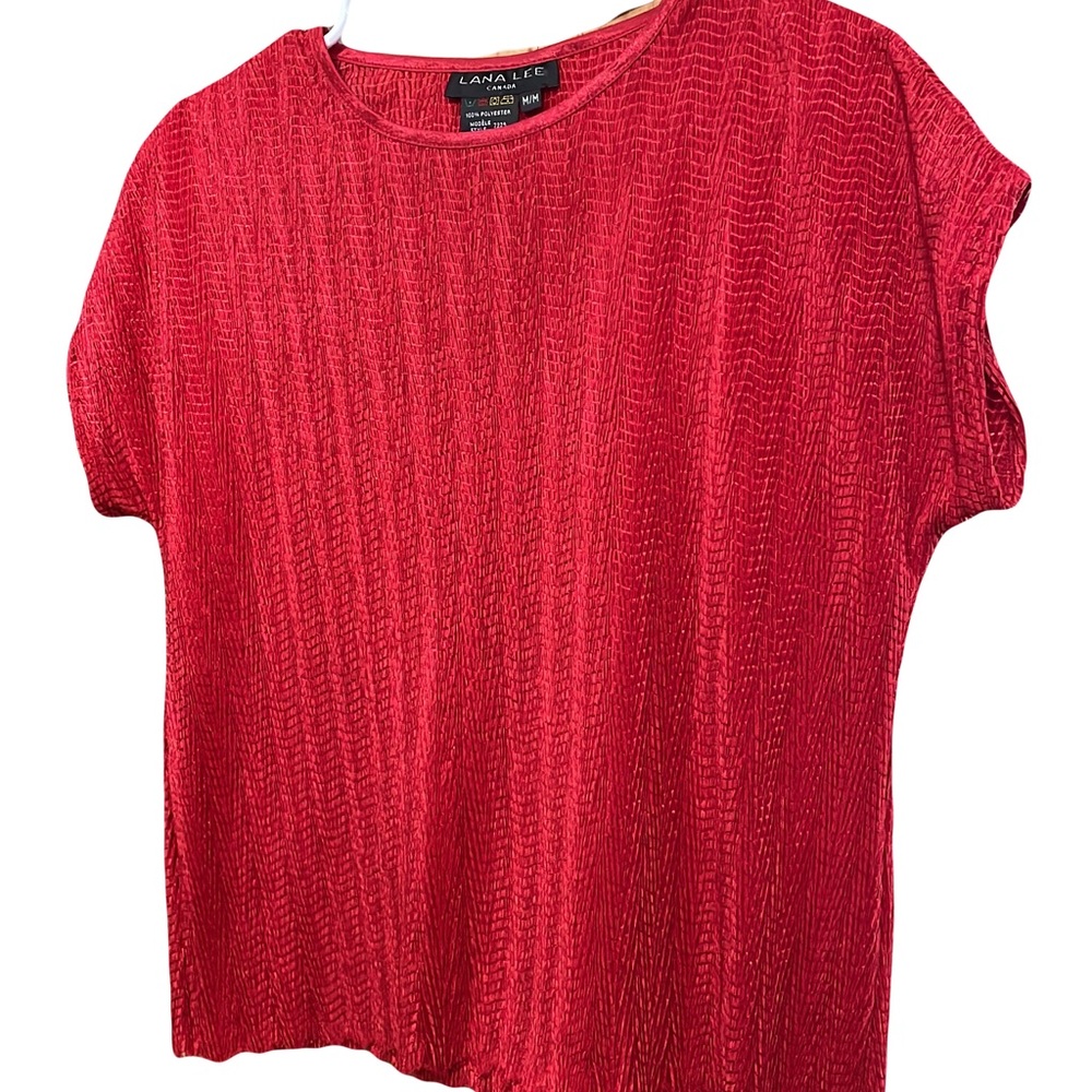 Lana Lee Size Medium Red Cropped Blouse
